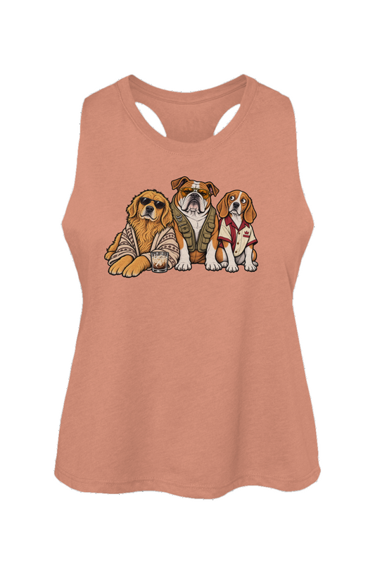 The Big Lebowwowski crop tank in Heather Sunset
