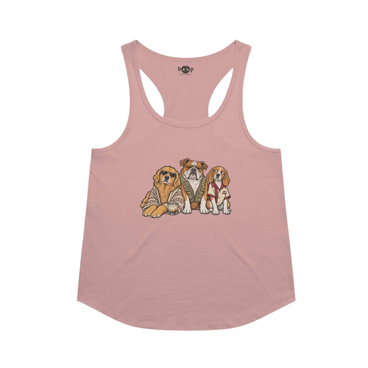 The Big Lebowwowski racerback tank in Desert Pink