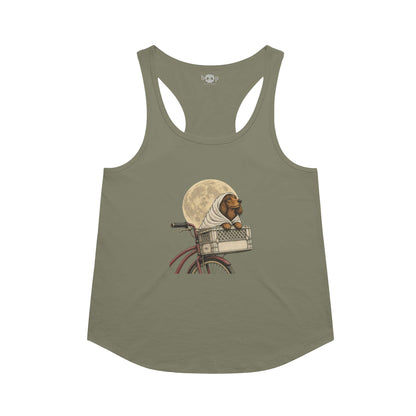 The Extra. Treatrestrial. racerback tank in military green
