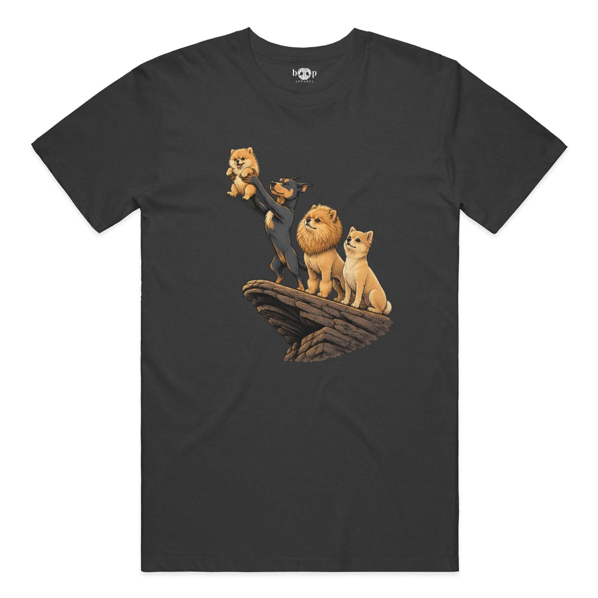 The Pom King performance t in Charcoal Black Triblend