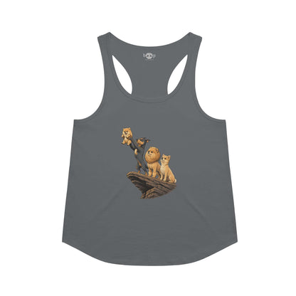 The Pom King racerback tank in Indigo