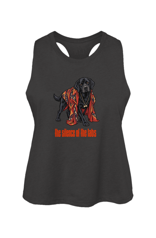 The Silence of the Labs crop tank in Dark Grey Heather