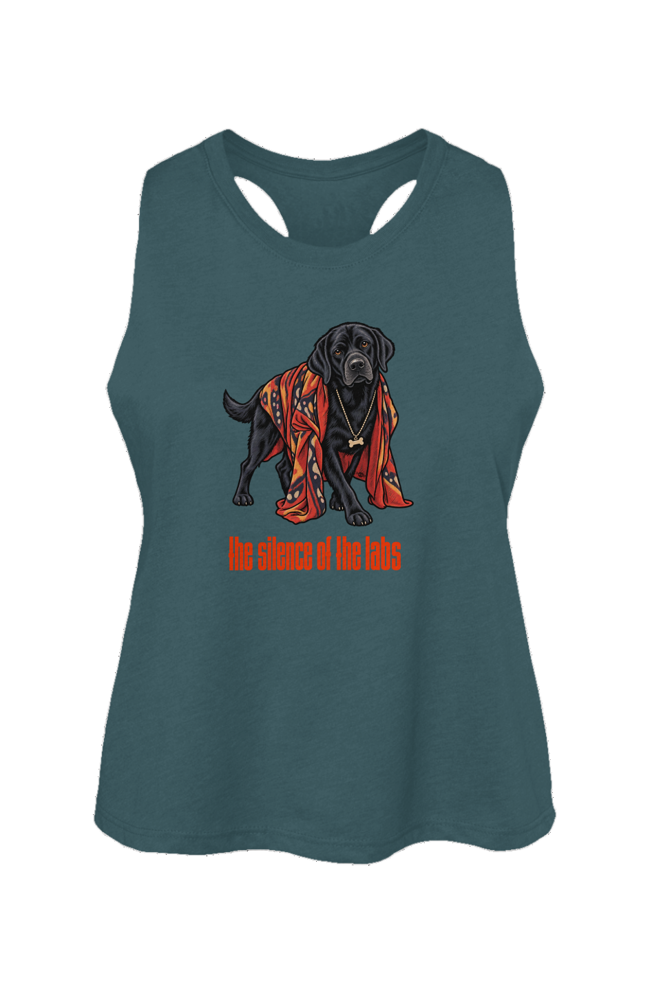 The Silence of the Labs crop tank in Heather Deep Teal