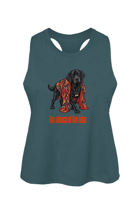 The Silence of the Labs crop tank in Heather Deep Teal