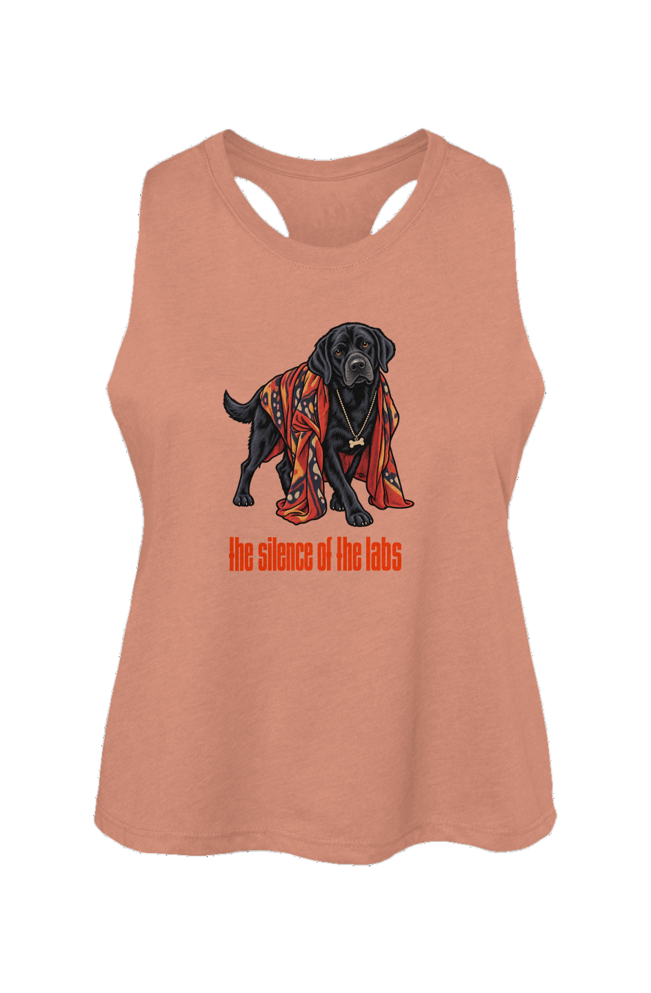 The Silence of the Labs crop tank in Heather Sunset