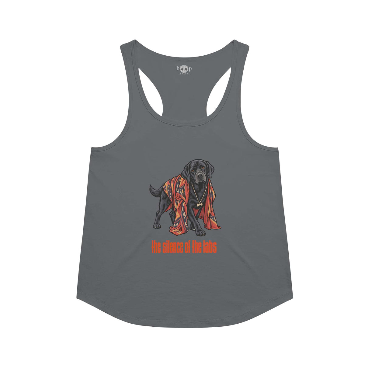 The Silence of the Labs racerback tank in Indigo