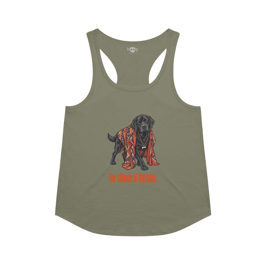 The Silence of the Labs racerback tank in Military Green