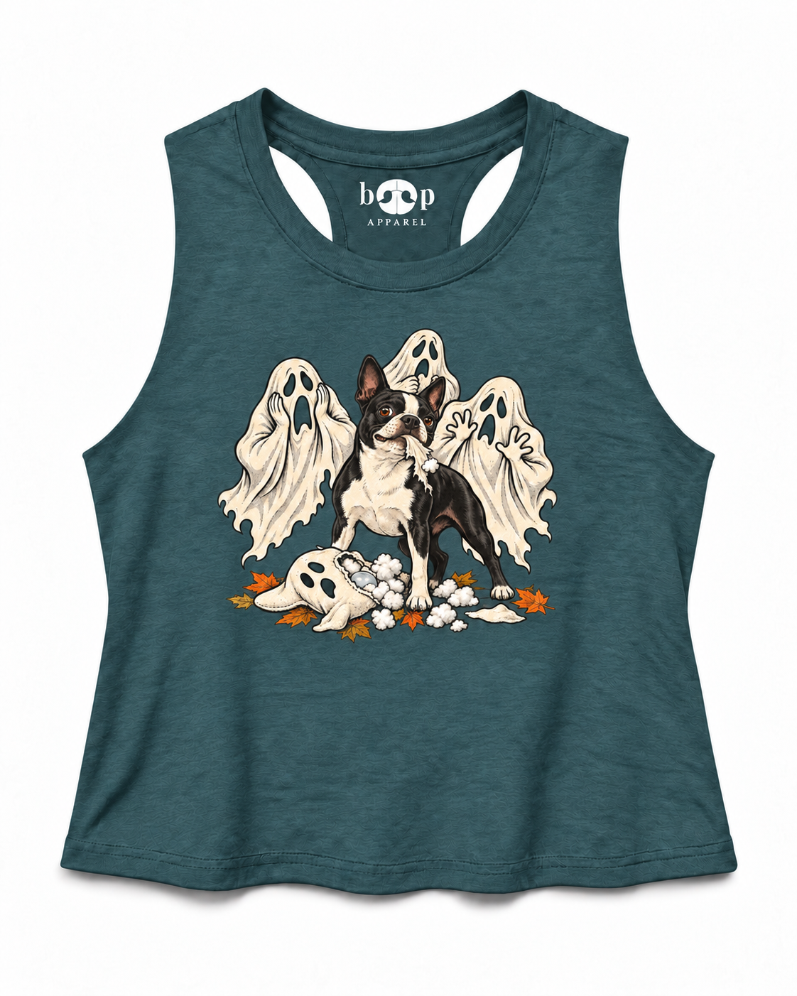 The Squeakening crop tank — Heather Deep Teal