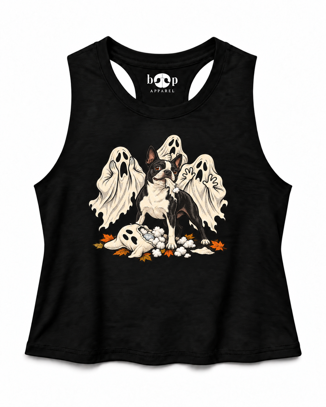 The Squeakening crop tank — Solid Black Blend