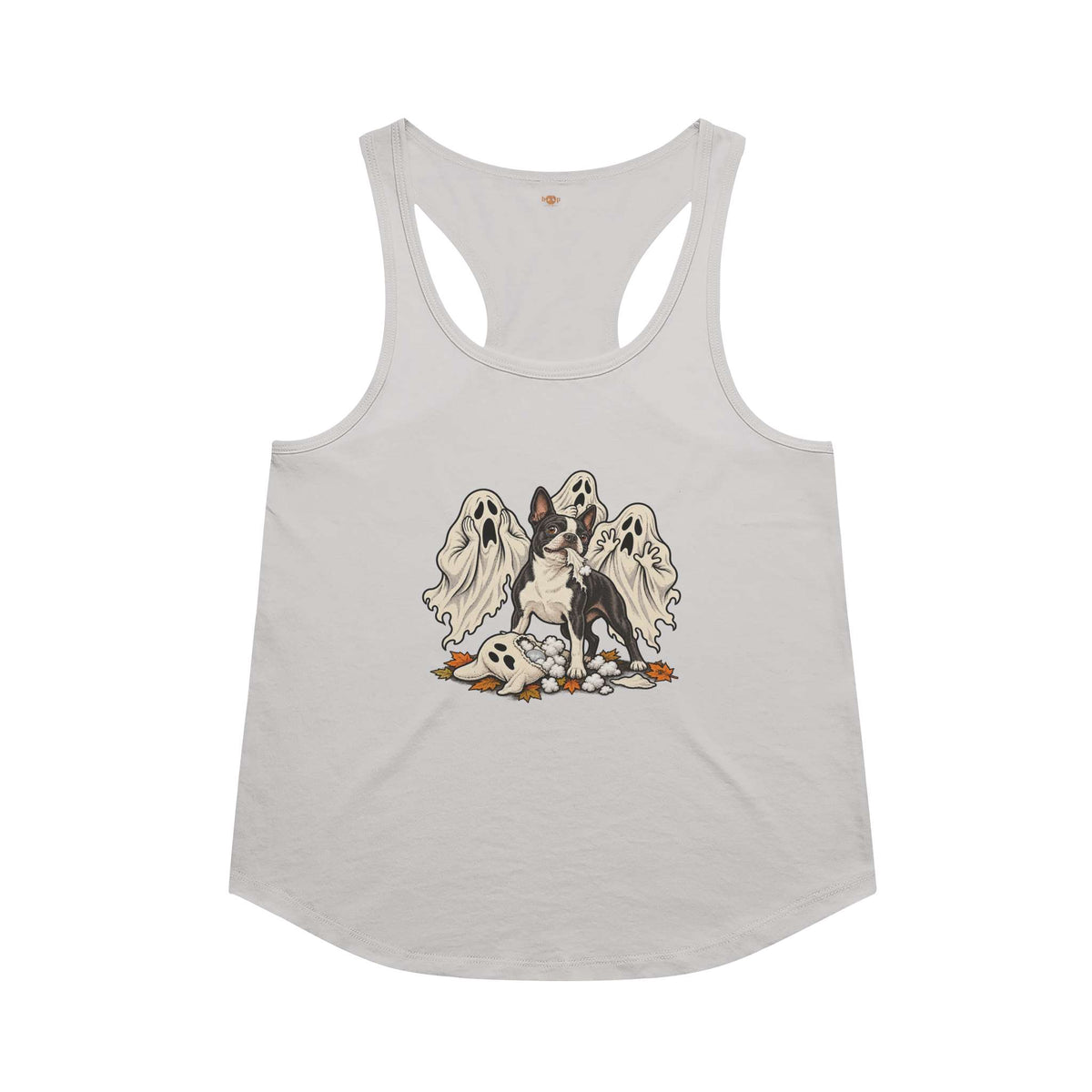 The Squeakening racerback tank in Heather White