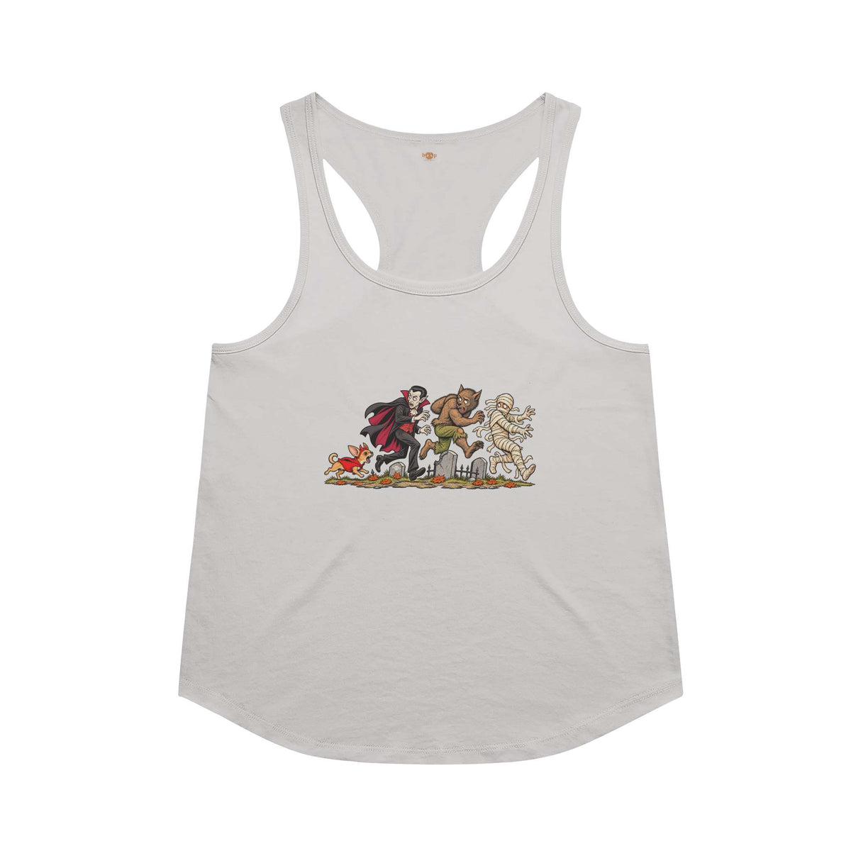 Unleashed Terror racerback tank in Heather White