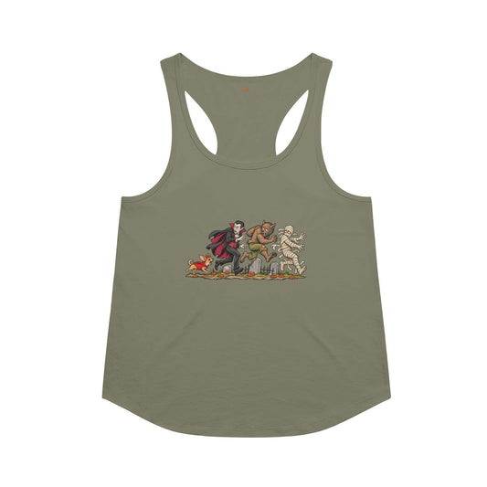 Unleashed Terror racerback tank in Military Green