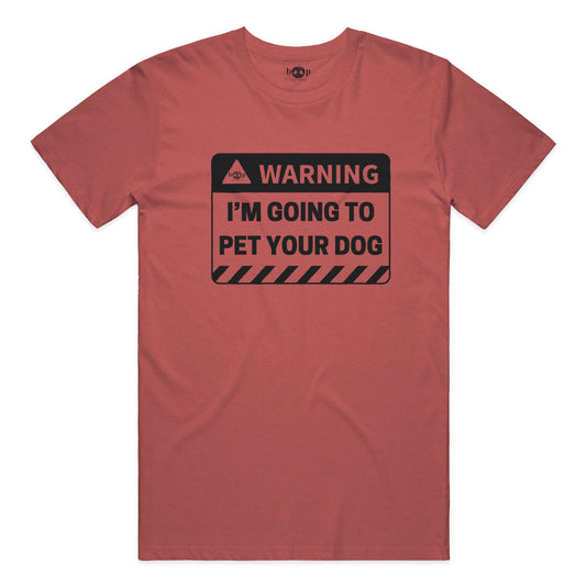 Warning: I'm Going to Pet Your Dog performance t in Red Triblend