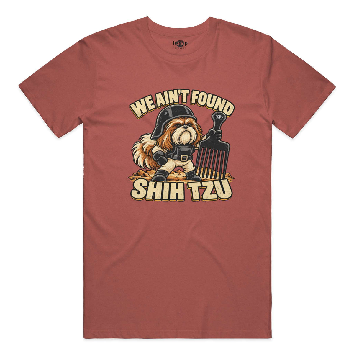 We Ain't Found Shih Tzu performance t in Clay Triblend