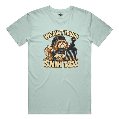 We Ain't Found Shih Tzu performance t in Dusty Blue Triblend