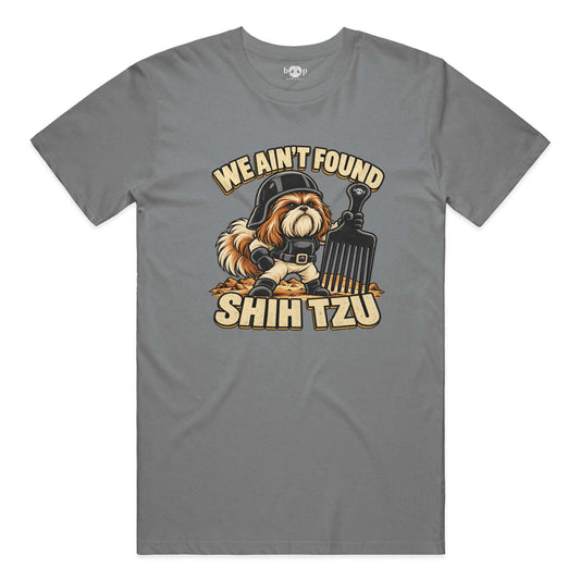 We Ain't Found Shih Tzu performance t in Grey Triblend
