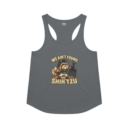 We Ain't Found Shih Tzu racerback tank in Indigo