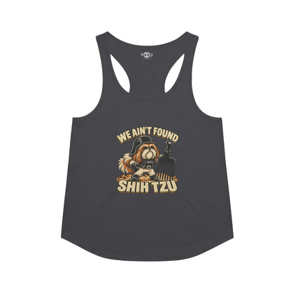 We Ain't Found Shih Tzu racerback tank in Vintage Black