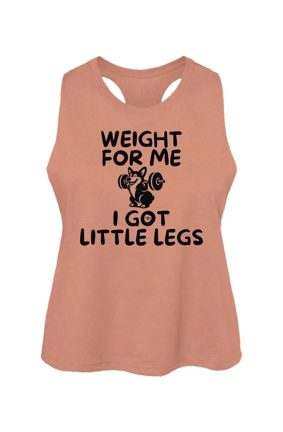 Weight for Me I Got Little Legs crop tank in Heather Sunset