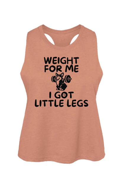 Weight for Me I Got Little Legs crop tank in Heather Sunset