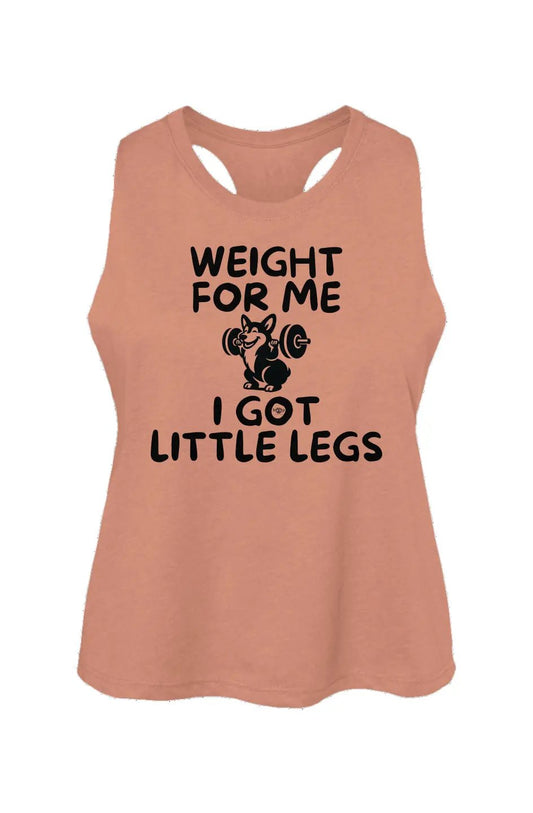 Weight for Me I Got Little Legs crop tank in Heather Sunset