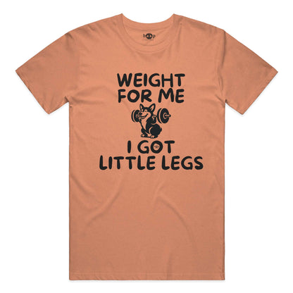 Weight for Me I Got Little Legs performance t in Orange Triblend