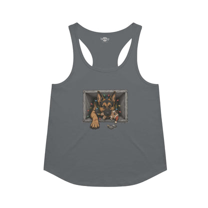Yippie K-9 racerback tank in Indigo