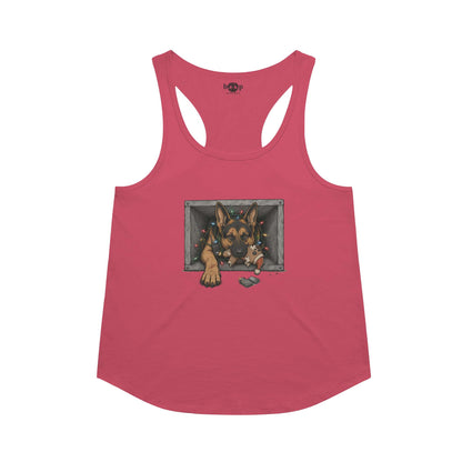 Yippie K-9 racerback tank in Vintage Red