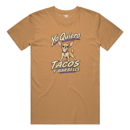Yo Quiero Tacos y Barbells everyday t in Heather Autumn