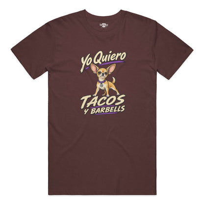 Yo Quiero Tacos y Barbells everyday t in Heather Cardinal