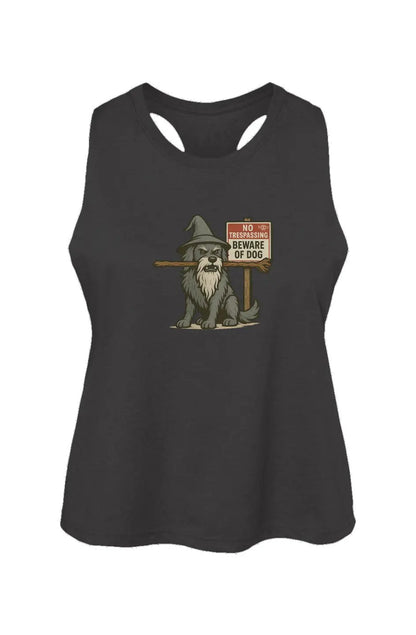 You Shall Not Pass crop tank in Dark Grey Heather