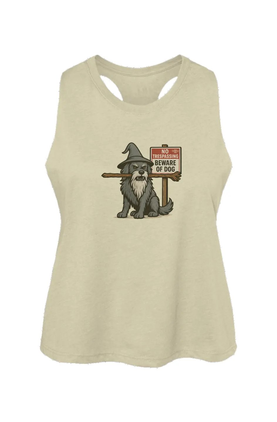 You Shall Not Pass crop tank in Heather French Vanilla