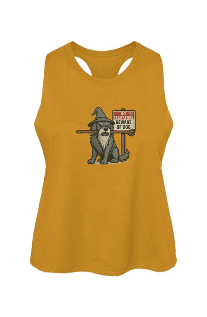 You Shall Not Pass crop tank in Heather Mustard