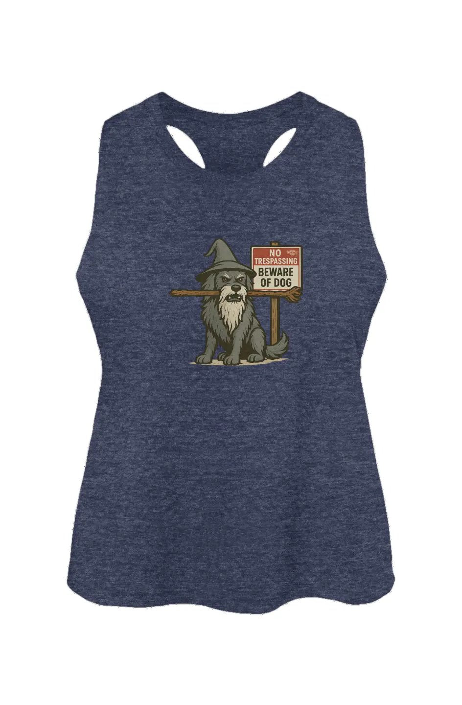 You Shall Not Pass crop tank in heather navy