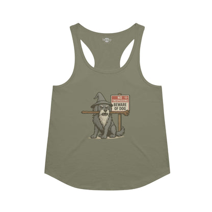 You Shall Not Pass racerback tank in military green