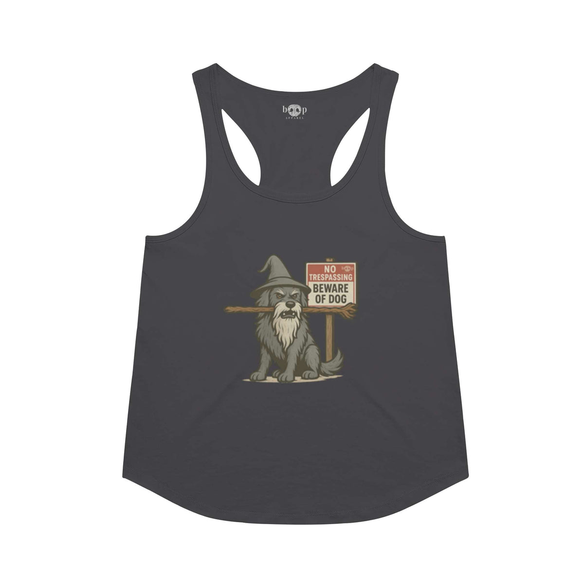 You Shall Not Pass racerback tank in Vintage Black