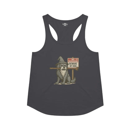 You Shall Not Pass racerback tank in Vintage Black