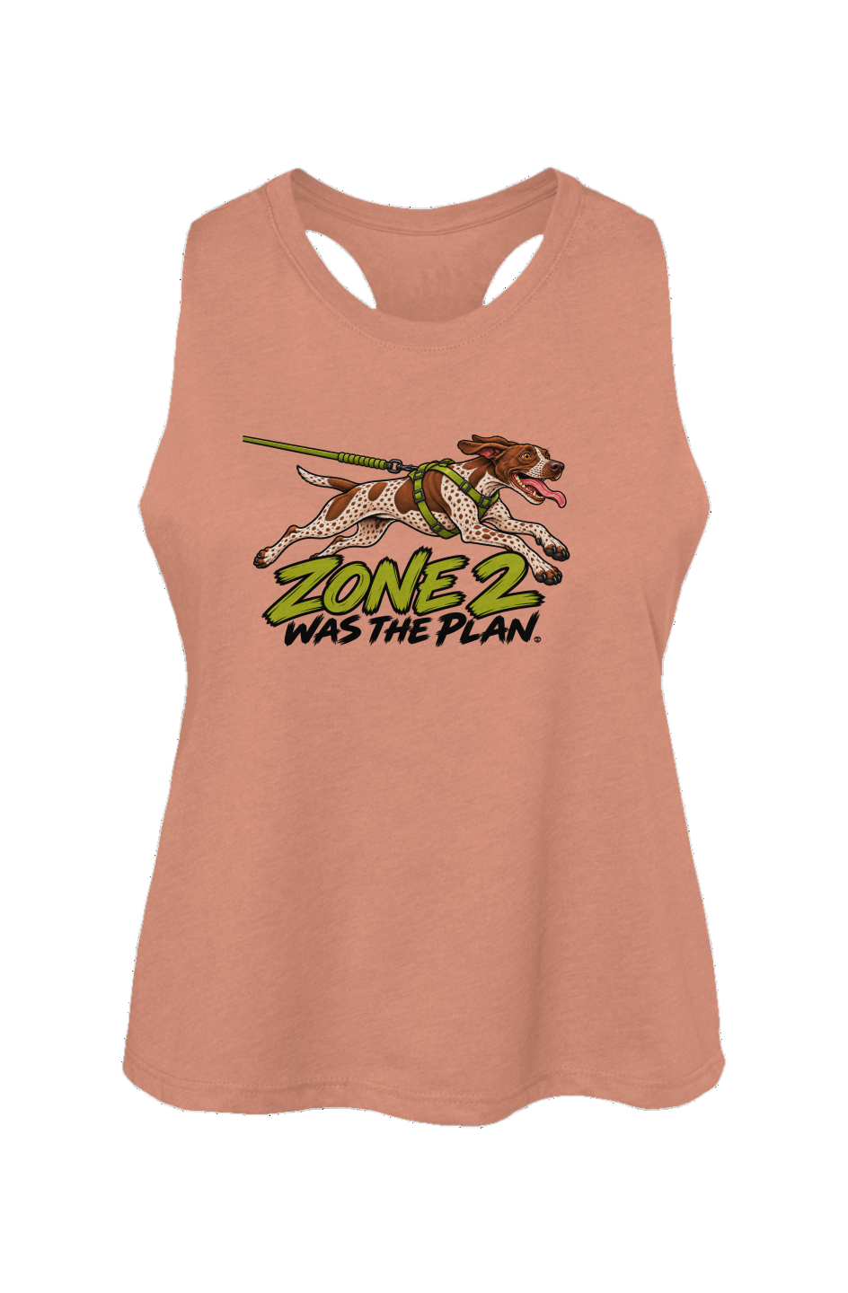 Zone 2 Was the Plan crop tank in Heather Sunset