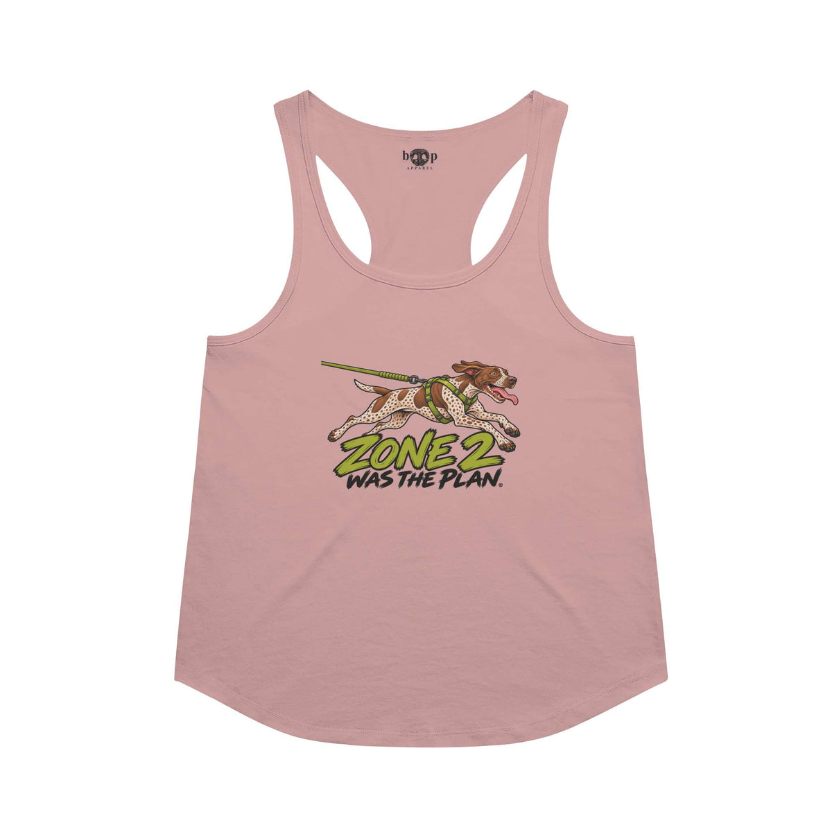 Zone 2 Was the Plan racerback tank in Desert Pink