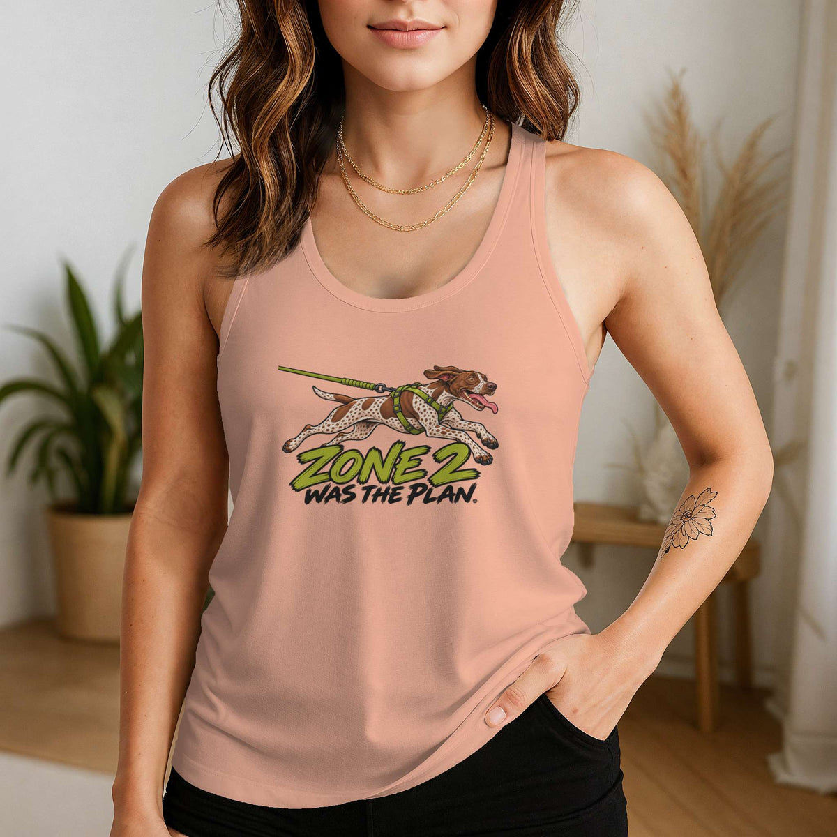 Zone 2 Was the Plan racerback tank in Vintage Light Orange