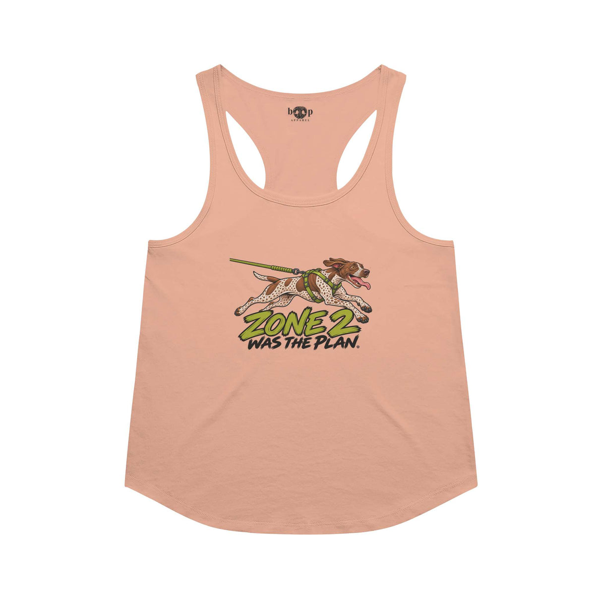 Zone 2 Was the Plan racerback tank in Vintage Light Orange